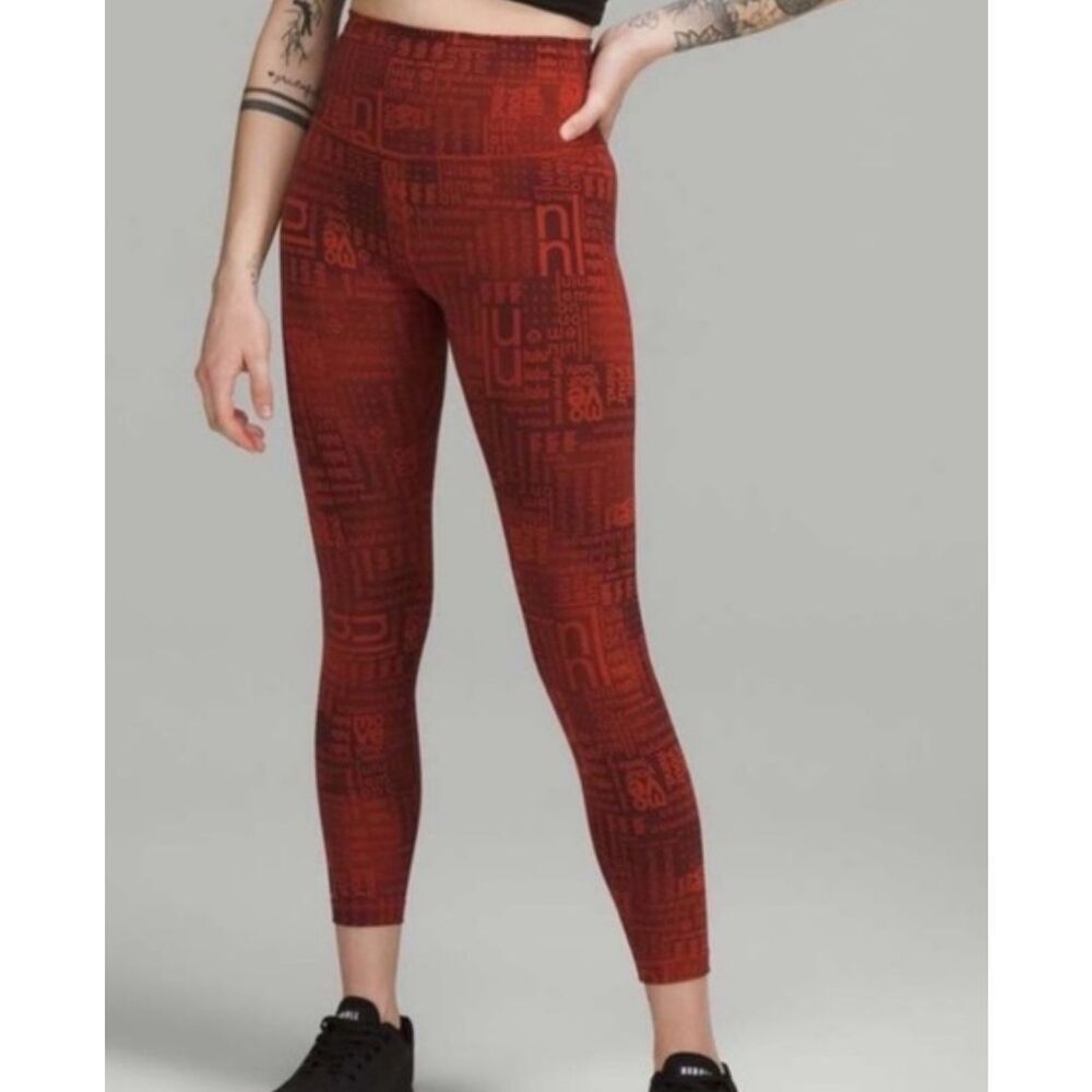 Lululemon Wunder Train Contour Fit HR Tight Ombre Red Multi Size : 8